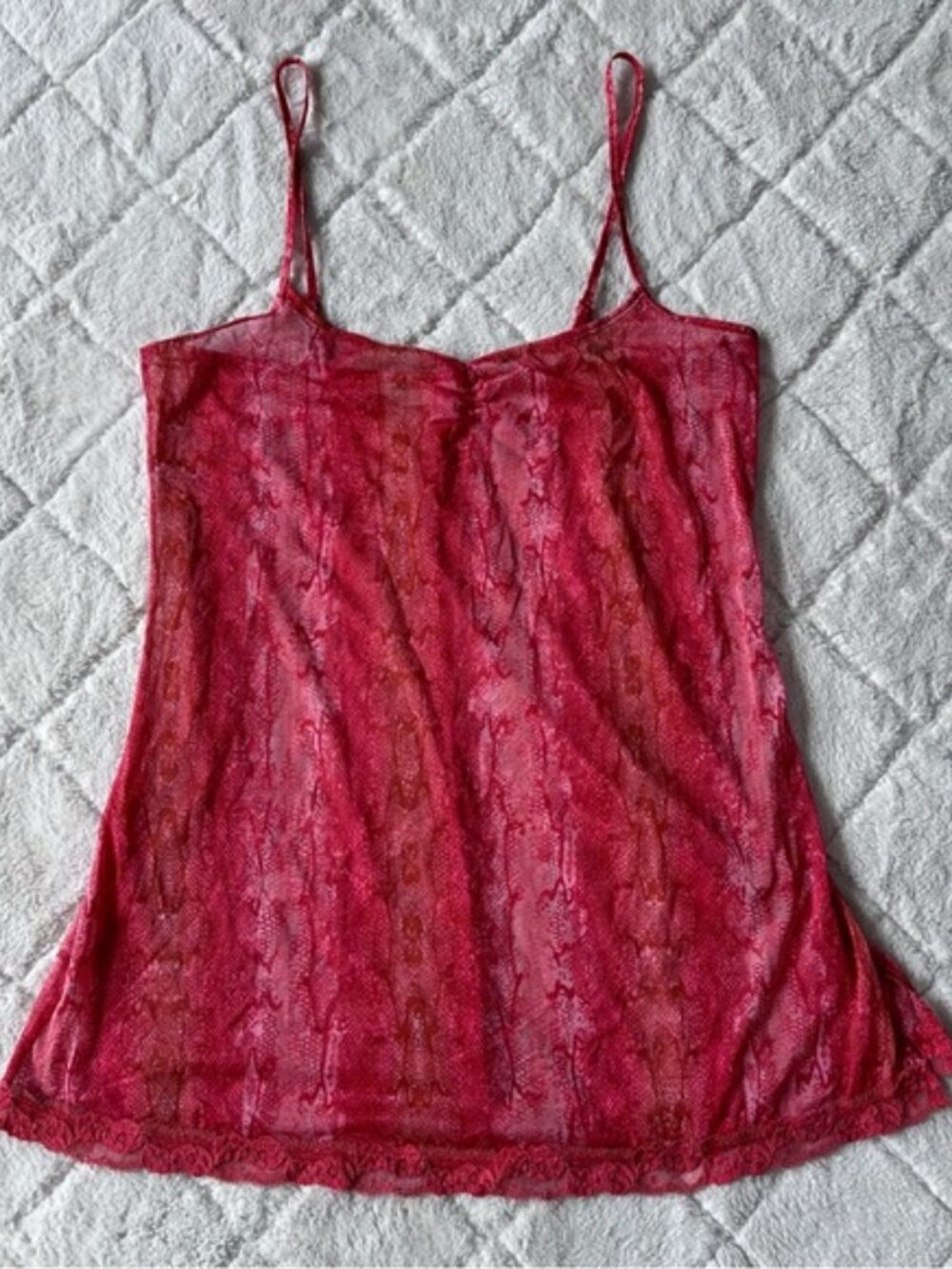 Victoria’s Secret | Red Snakeskin Slip Dress Nightgown | Size Medium